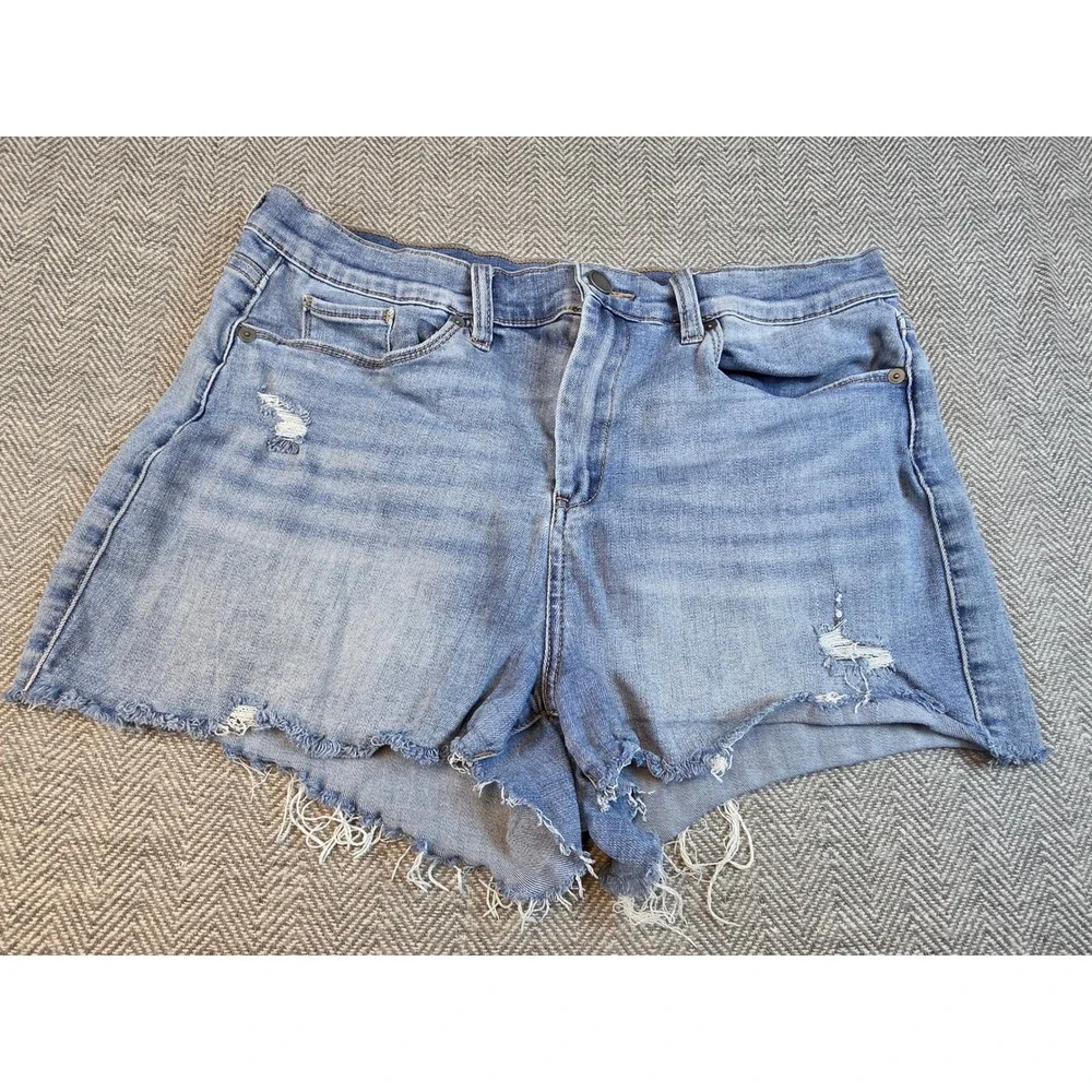BlankNYC The Essex Classic Cut-Off Distressed Denim Shorts Light Wash 31 82M8144